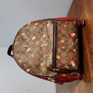 Coach Medium Charlie backpack cherry print